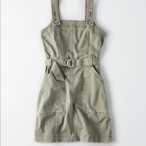 American Eagle AE Utility Dress Overall Olive Size 8